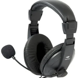 Fone de ouvido com Microfone Headset C3Tech PH-60BK Voice ComFort Preto