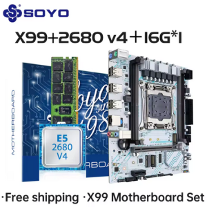 Kit Xeon E5 2680 V4 com Placa mãe SOYO X99 LGA 2011-3 e Memoria DDR4 16GB REG ECC