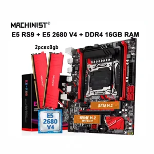 Kit Placa Mãe Machinist X99, Processador Xeon E5 2680 V4, 16GB RAM DDR4