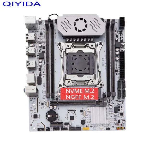 Placa-mãe QIYIDA X99 D4 TPM2.0 LGA 2011 3 com slot M.2 Suporte X99 C612chip Memória DDR4 SATA3.0 USB3.0 PCI16X
